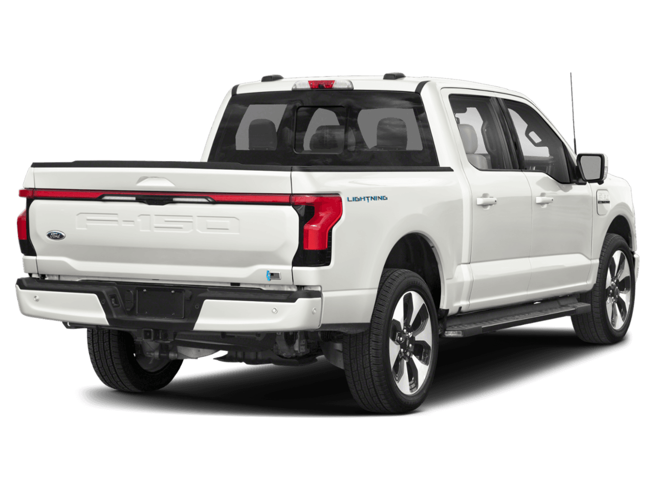 2026 Ford F-150 Lightning Platinum - Rear 3/4, facing to the right