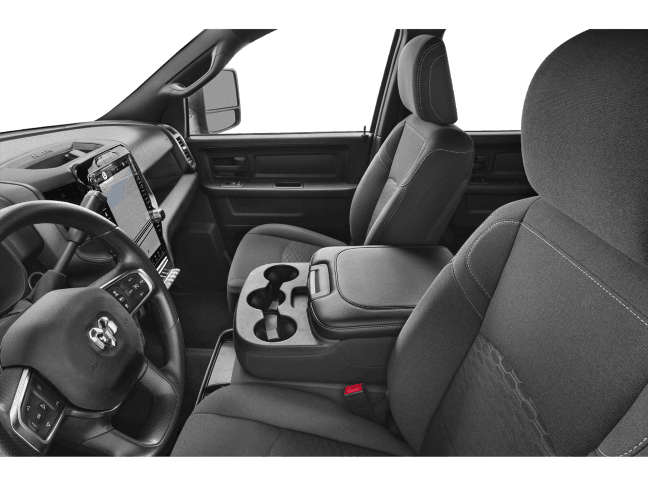 2026 Ram 2500 Black - Interior Driver's Side with Door Open, Front Seat Feature