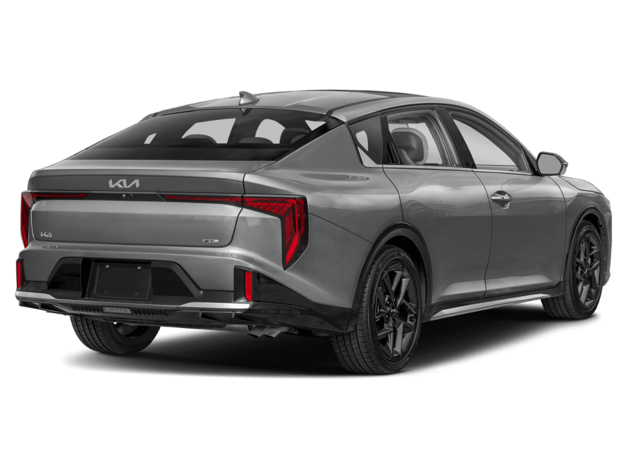 2026 Kia K4 GT-Line Turbo - Rear 3/4, facing to the right