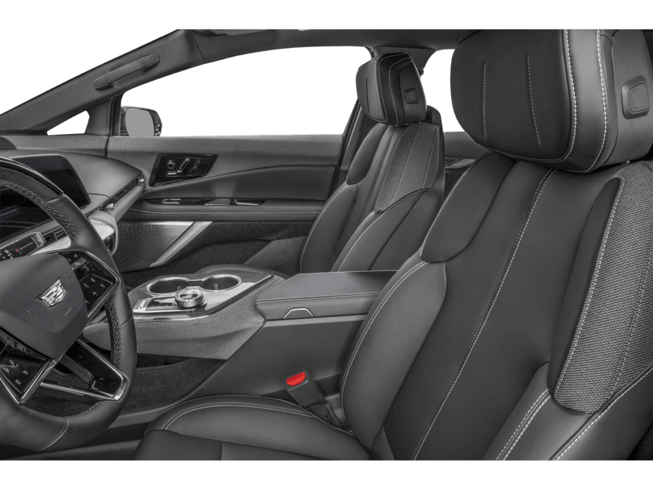 2027 Cadillac OPTIQ Premium Sport - Interior Driver's Side with Door Open, Front Seat Feature