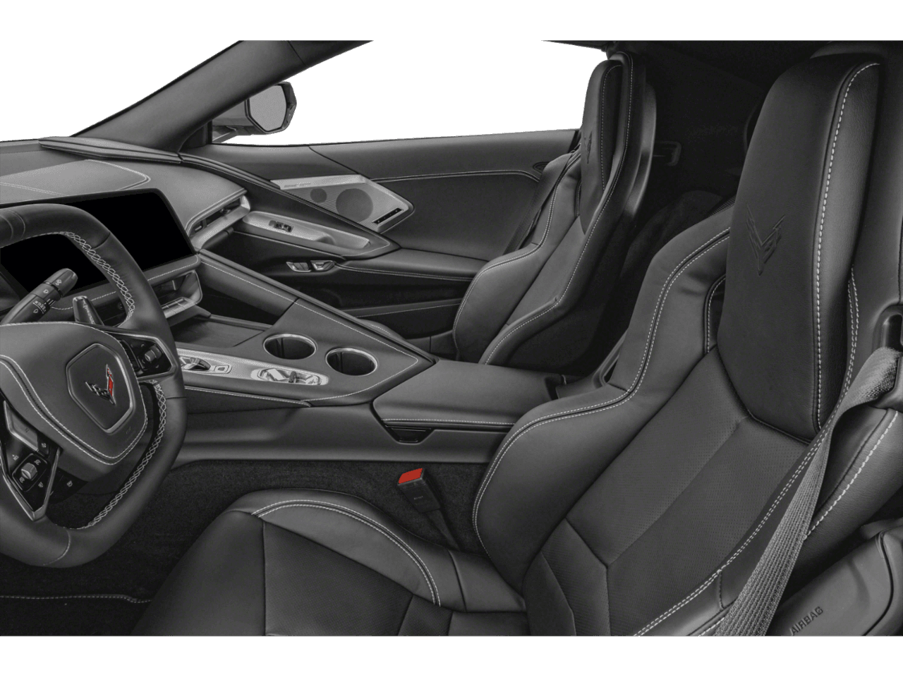 2027 Chevrolet Corvette 2LT - Interior Driver's Side with Door Open, Front Seat Feature