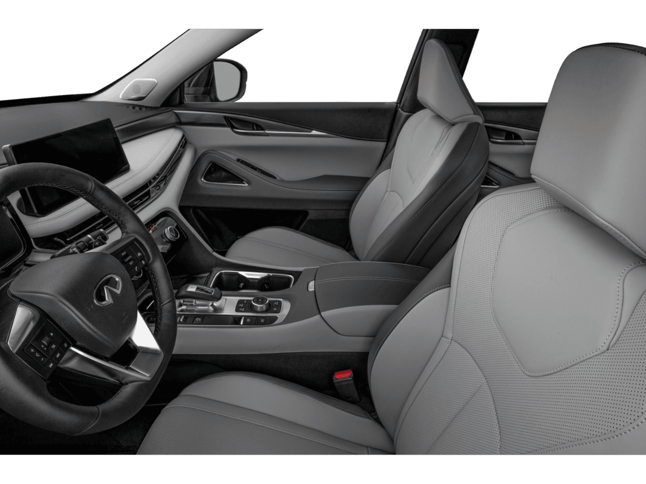 2027 INFINITI QX60 PURE - Interior Driver's Side with Door Open, Front Seat Feature