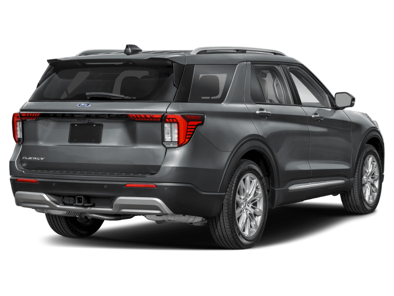2027 Ford Explorer Platinum - Rear 3/4, facing to the right