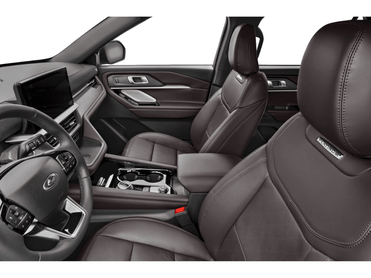 2027 Ford Explorer Platinum - Interior Driver's Side with Door Open, Front Seat Feature