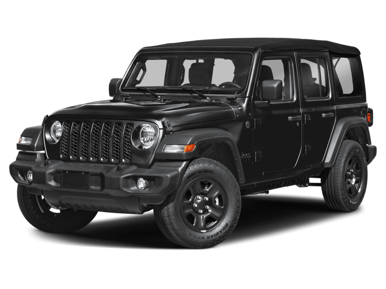 2027 Jeep Wrangler Sahara - Front 3/4, facing to the left