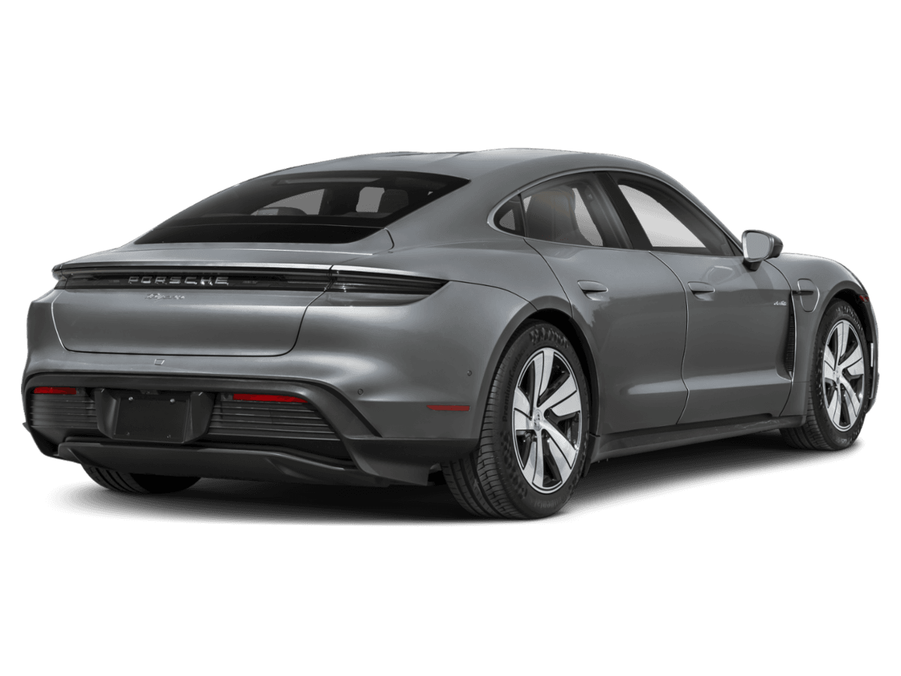 2027 Porsche Taycan Turbo - Rear 3/4, facing to the right